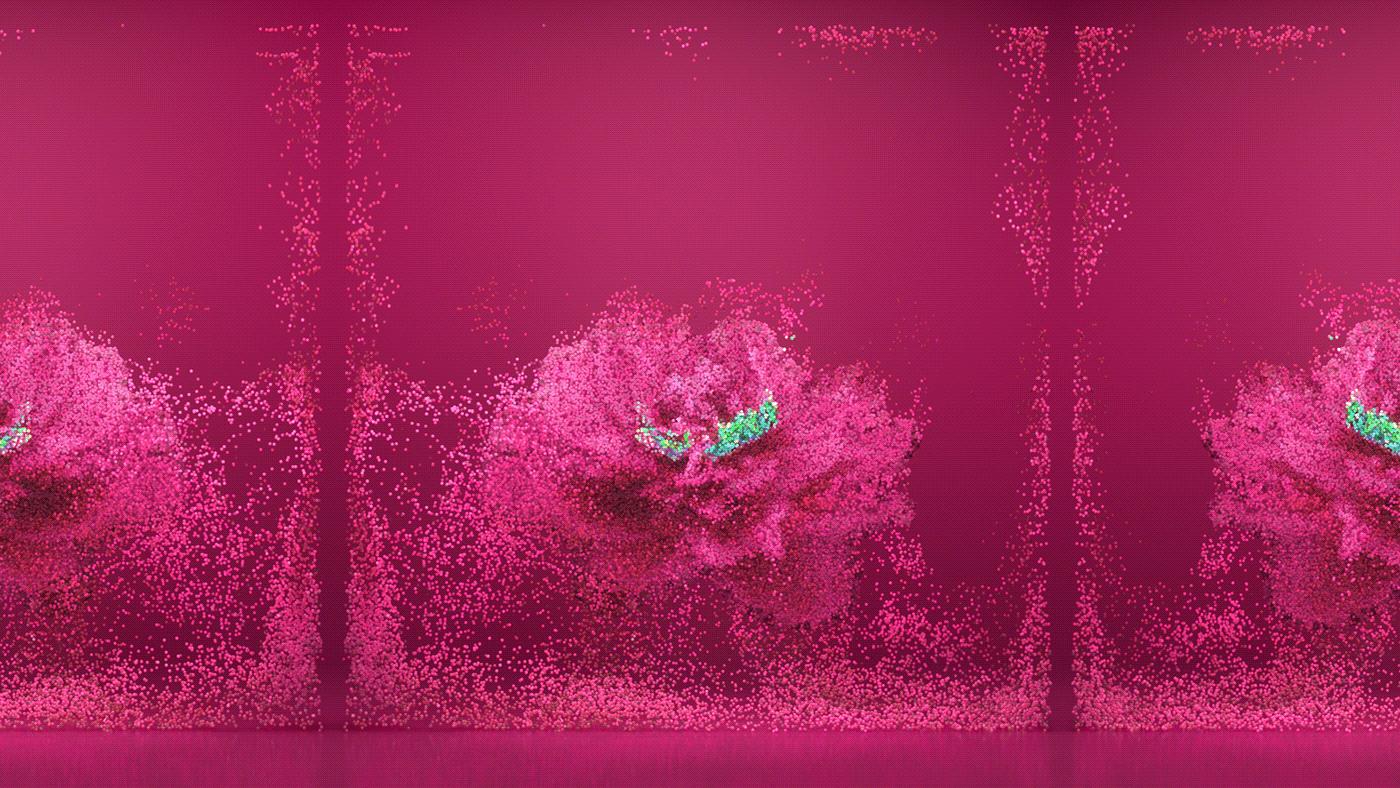 particles simulation houdini flower redshift datasimulation Particle Animation particleflow Shiseido