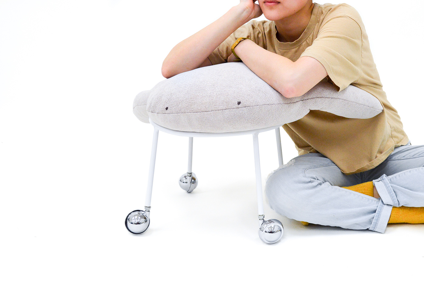 furniture design steel plush cushion upholstery wheel Fun cute