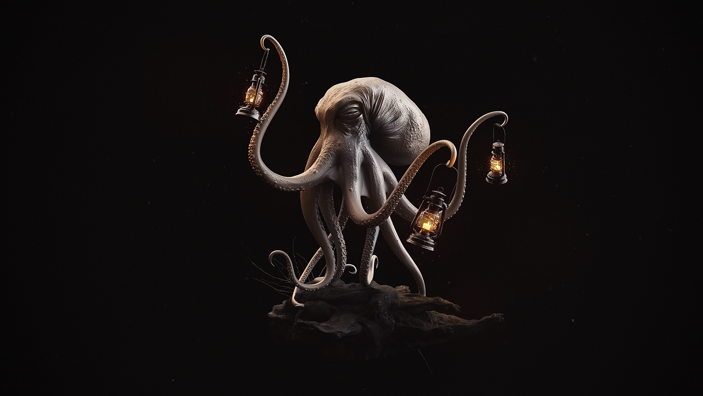 octopus 3D model Sculpt 3d octopus Night Lighting lanterns