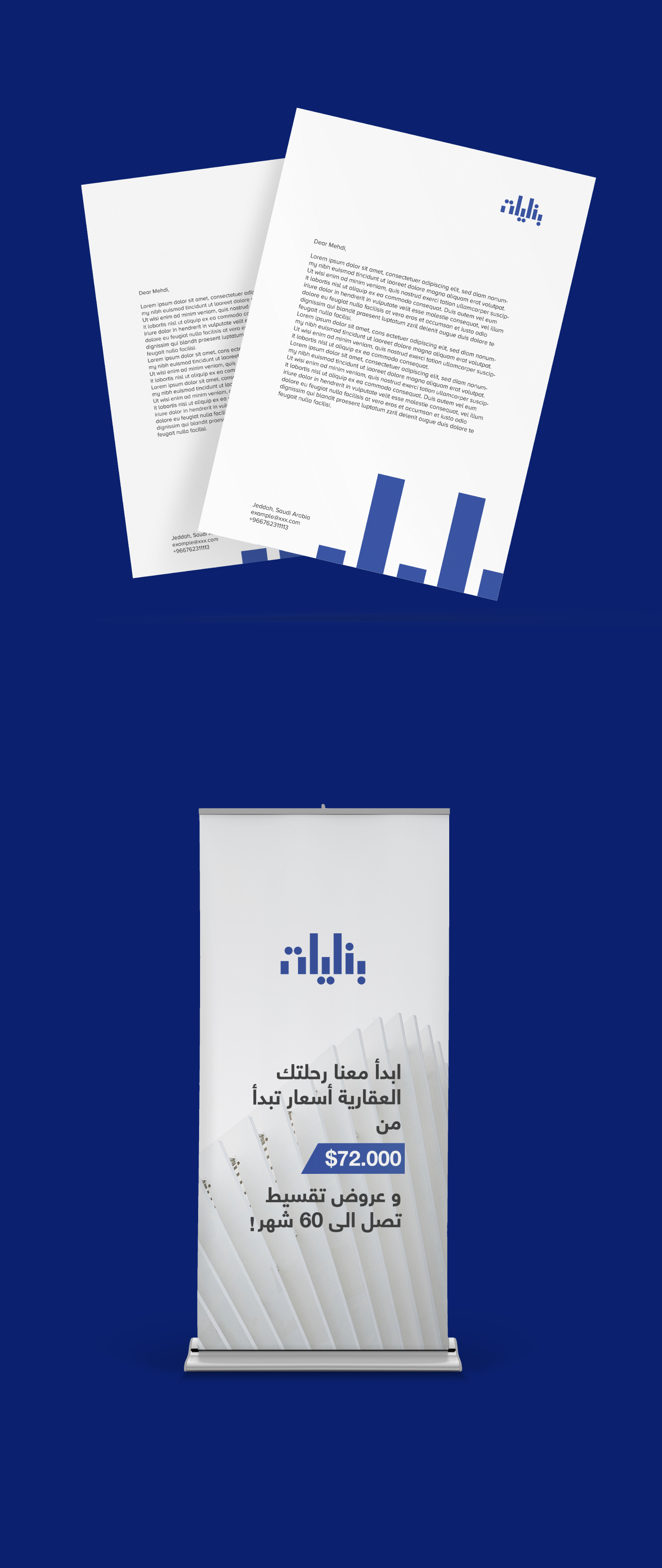 logo branding  brand identity real estate graphic design  business card mock up letterhead envelope facebook