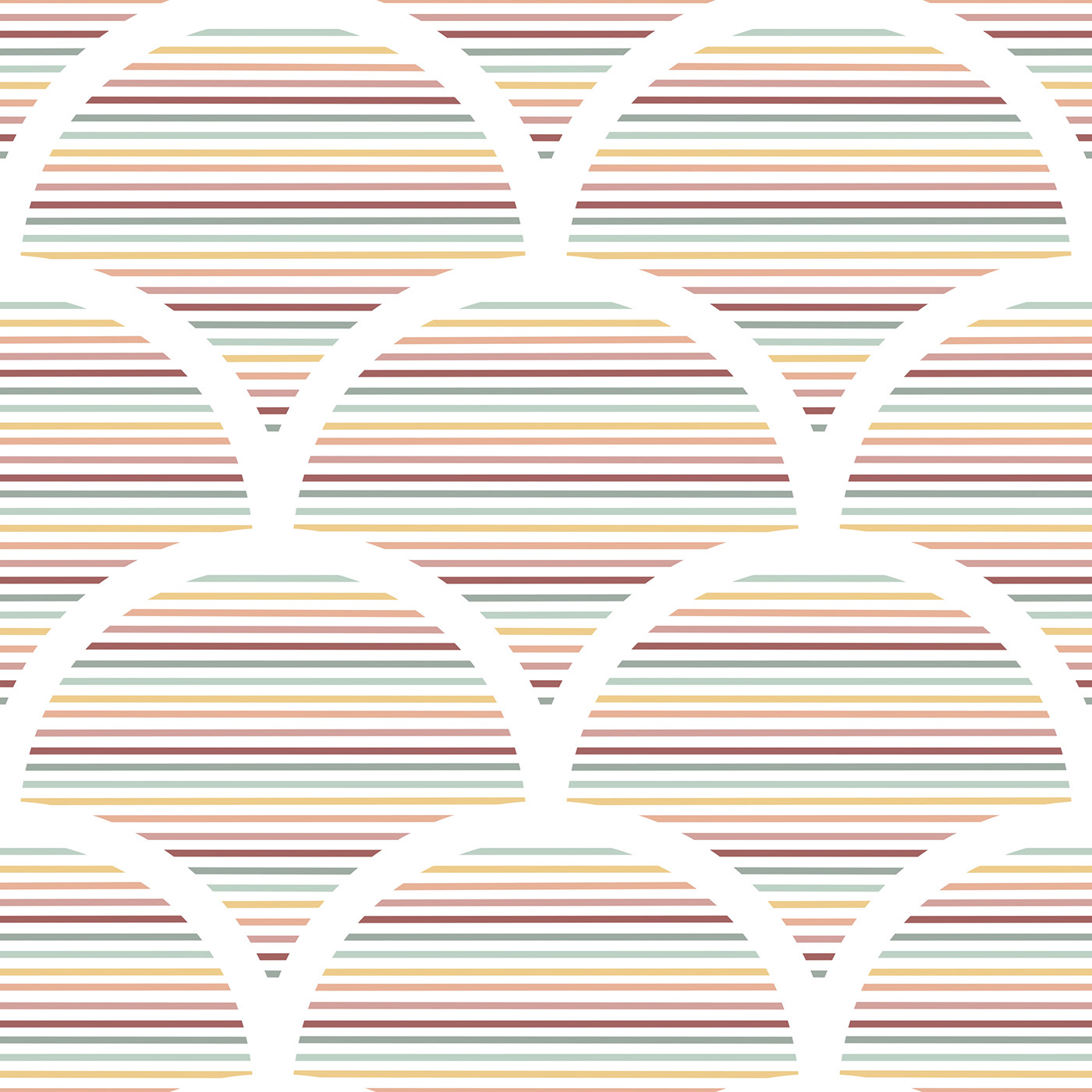 pattern surface design surface pattern design seamless repeat scallop mermaid stripes striped Retro vintage minimal Scales