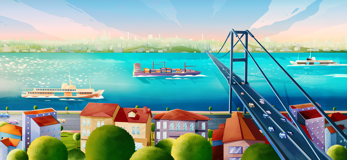 app characterdesign city istanbul Landscape digital