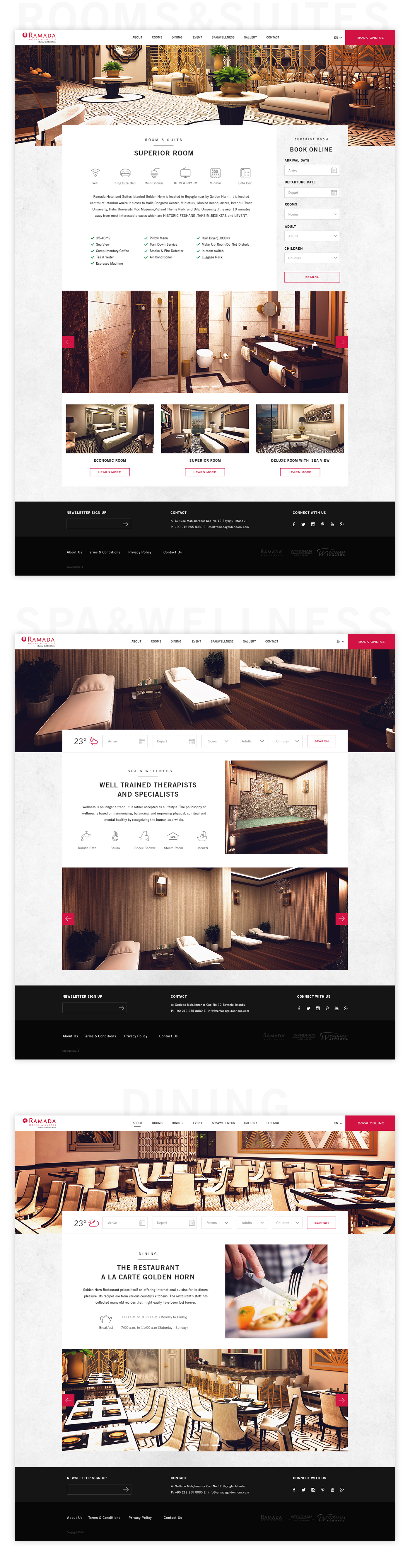 Website Website Design UI ux hotel hotel website ramada clean White ui ux Interface otel istanbul golden horn Turkey