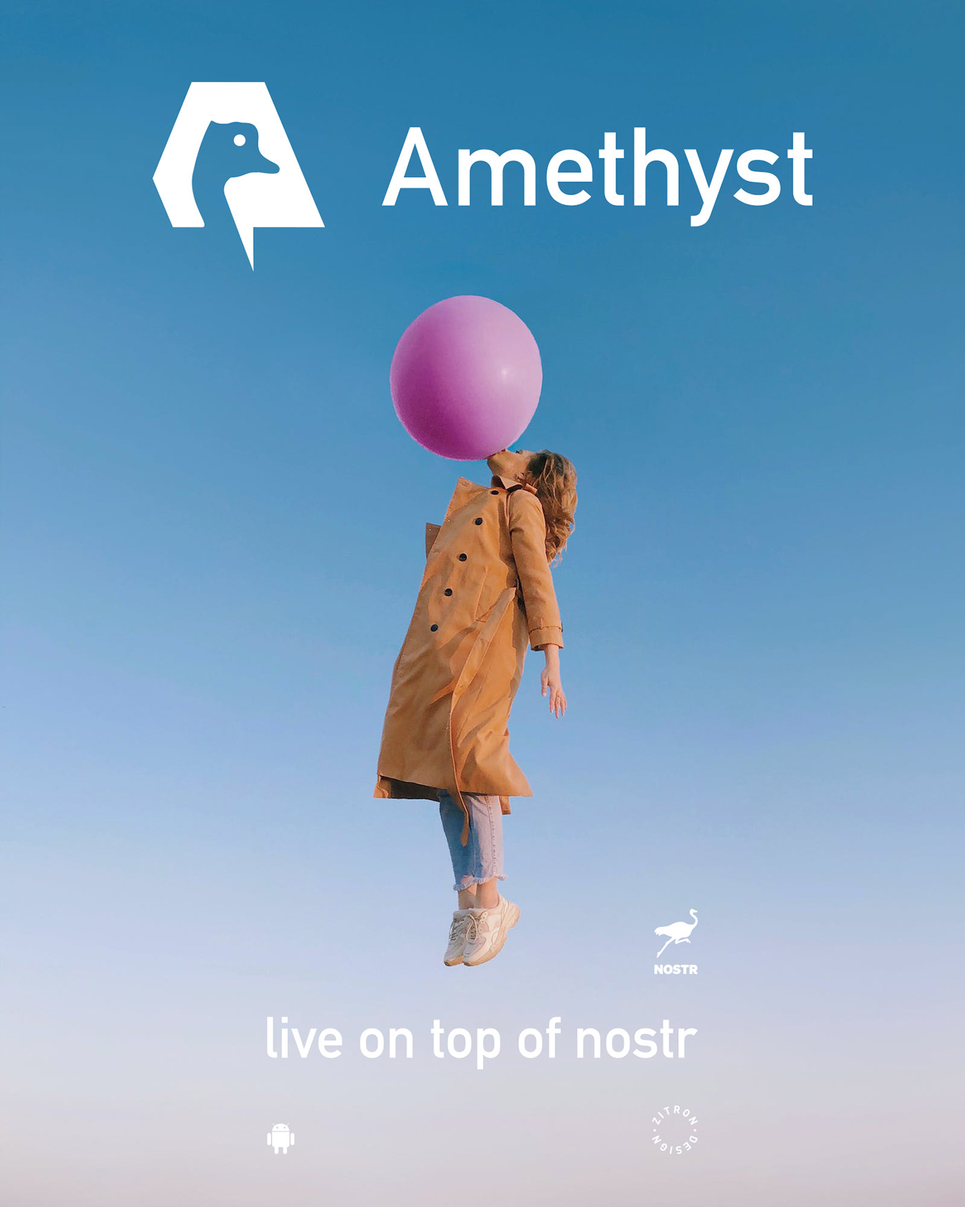 amethyst social media zitron design app android decentralized social network DAMus nostr vitor pamplona