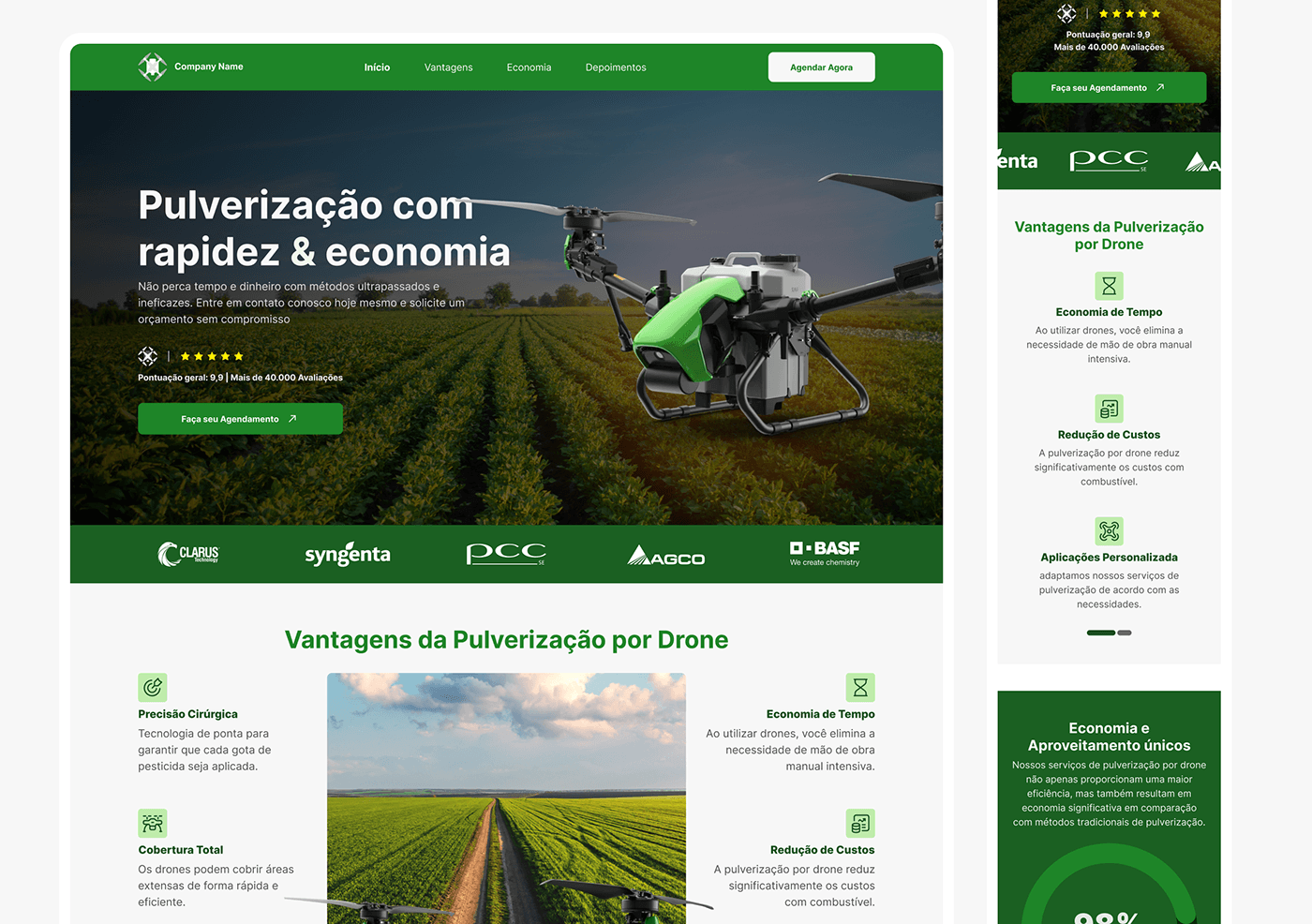 wordpress elementor pro agriculture landing page ui design UX design drone product design  Figma Website