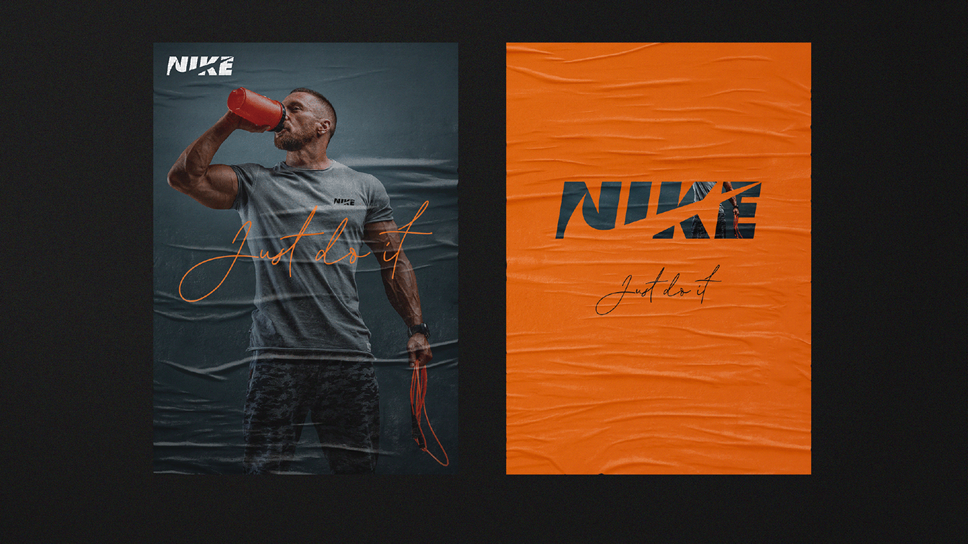 Advertising  brand identity design logofolio Logotype Nike Social media post sports typography   visual identity