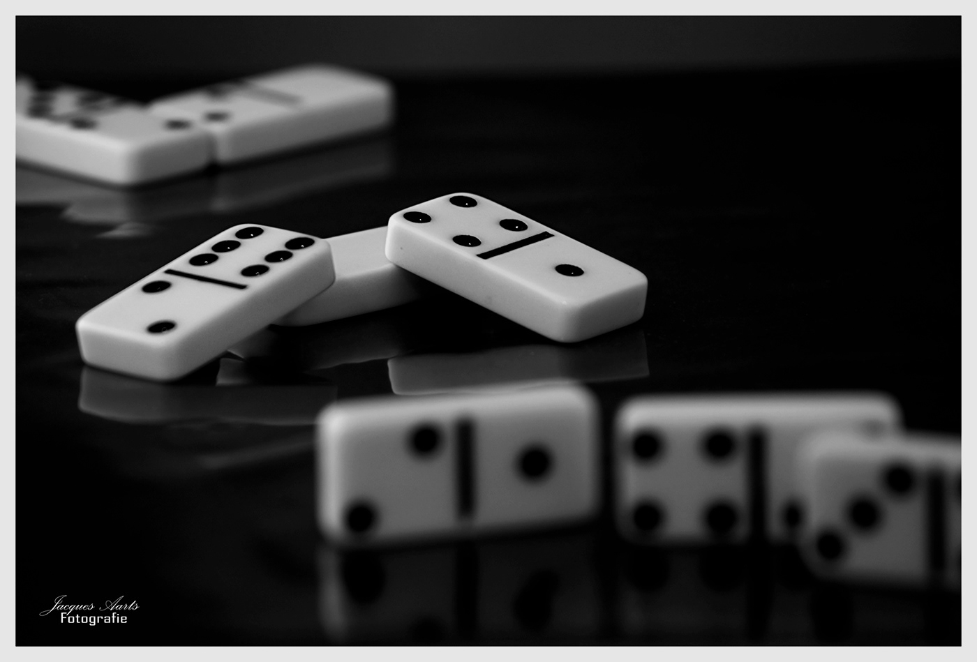 black and white game depth of field domino