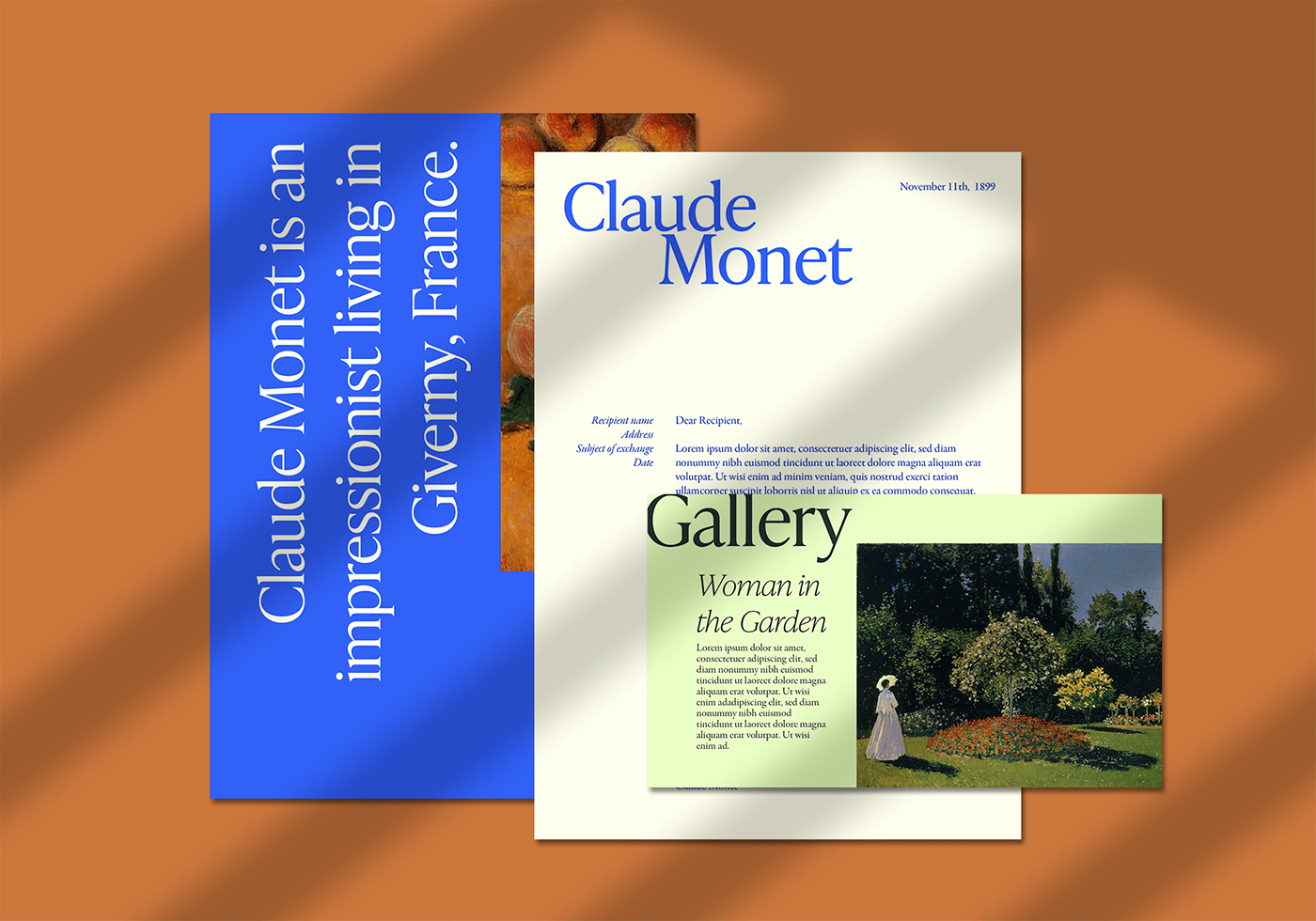 brand identity branding  Claude Monet Monet painter visual identity