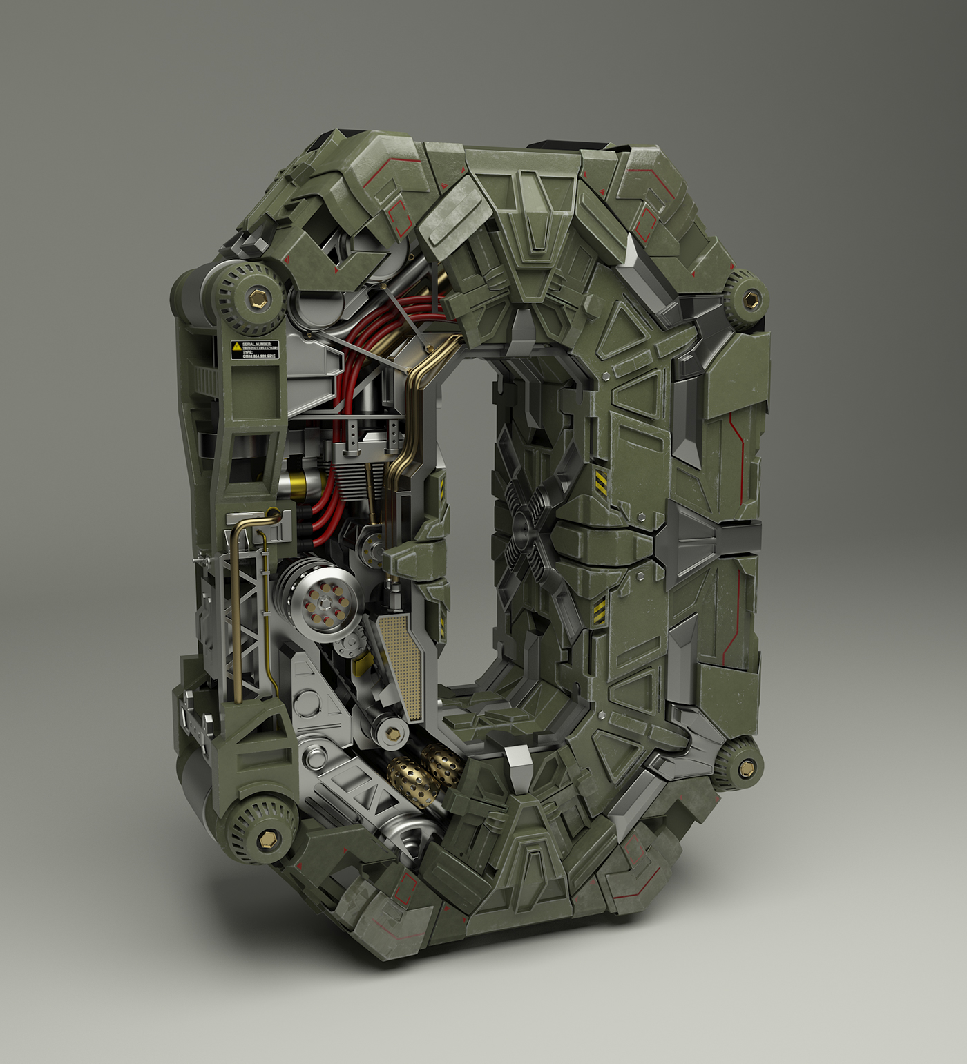 zero sci-fi science-fiction machine Sci-Fi Environment meca numbers number 3DType 3D 3Dillustration