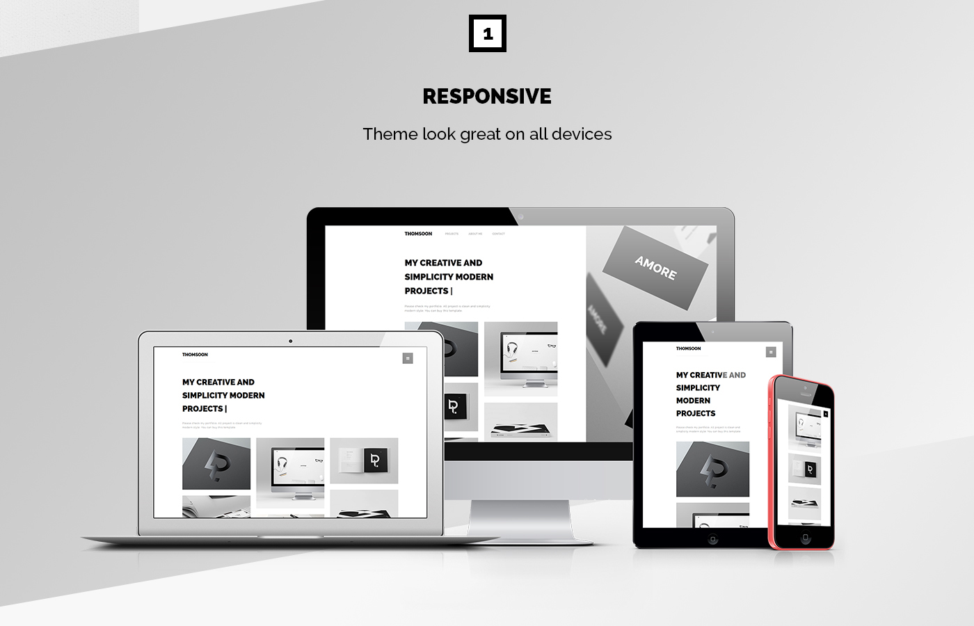 Website design free Responsive Mobile UI download freebies masonry   Theme template portfolio grid parallax clean minimalist