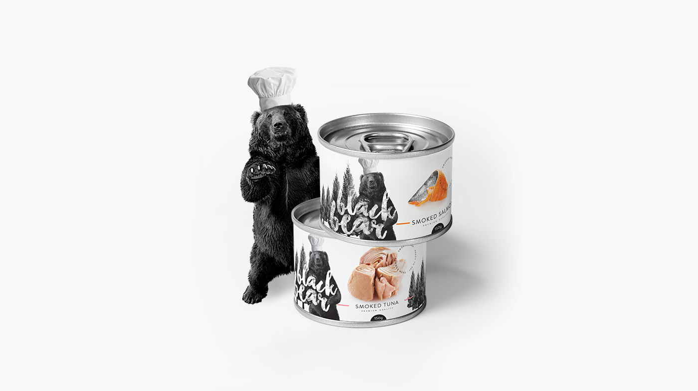 salmon tuna shrimp pine Smoked Packaging concept design chiapa design Black Bear
