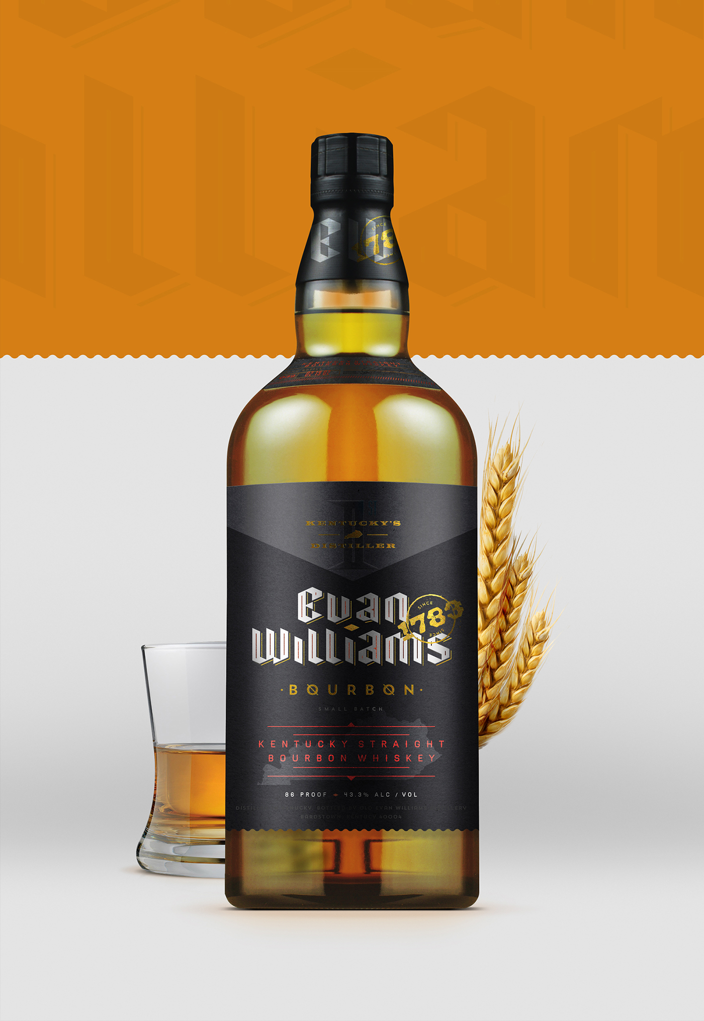 Evan Williams Kentucky bourbon Whiskey barrel Jail hard Rebrand comite package bottle distillery honey Label liquor