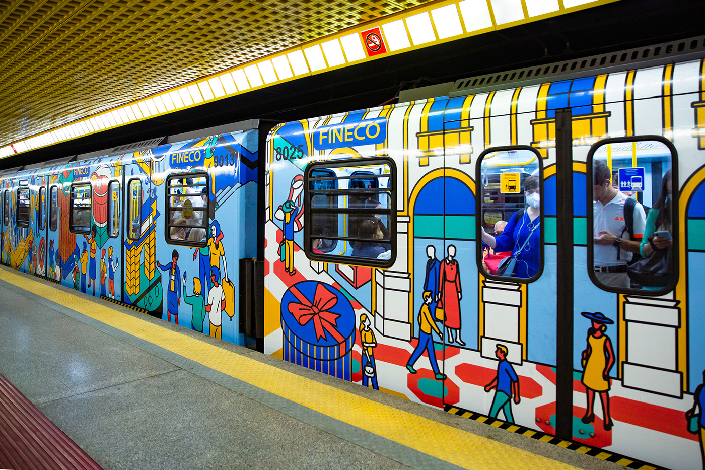 Advertising  Character city crowd ILLUSTRATION  Isometric metro people subway underground