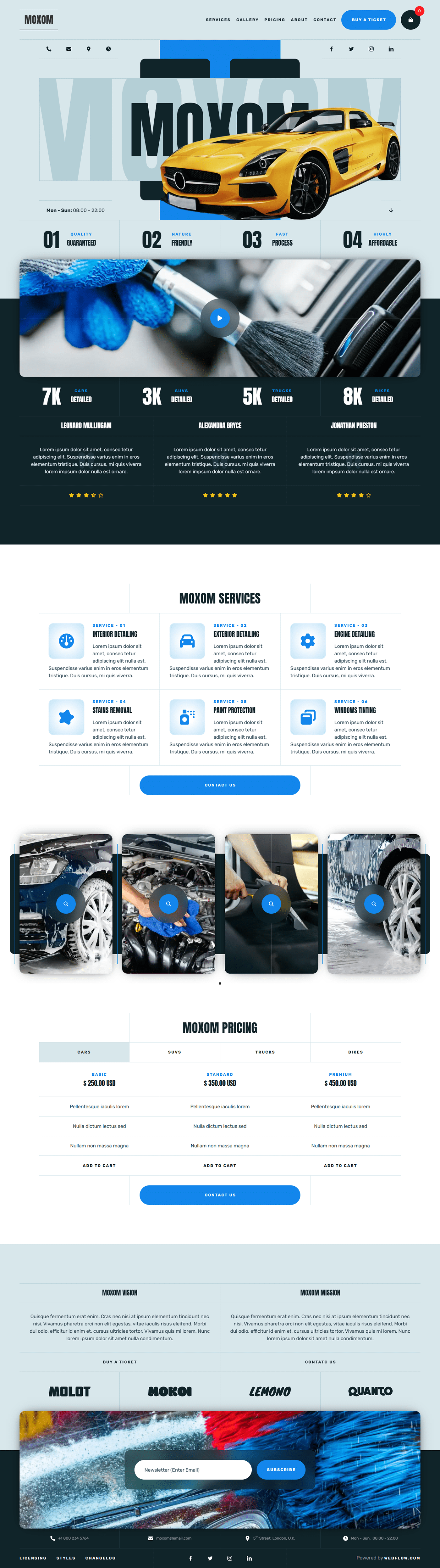 Webflow Website landing page template car wash Car Detailing CAR SERVICE Auto Wash Auto Service auto detailing
