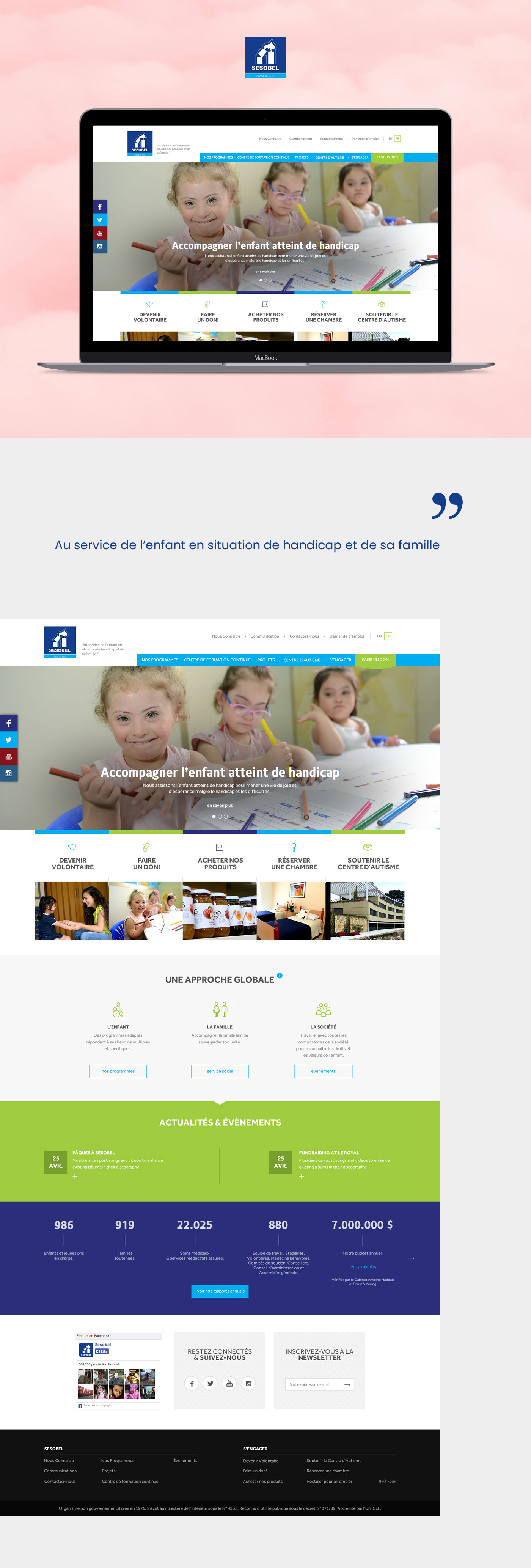 Website design Webdesign sesobel lebanon Interface Responsive Design children Association NGO