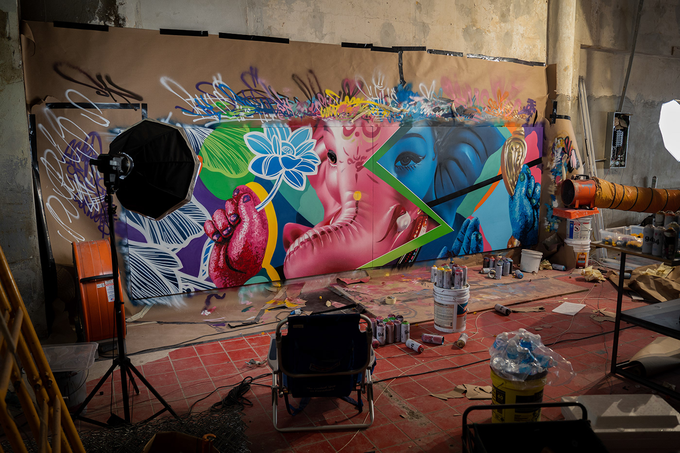 art artist artwork Digital Art  Drawing  Graffiti Mural painting   Procreate wall art