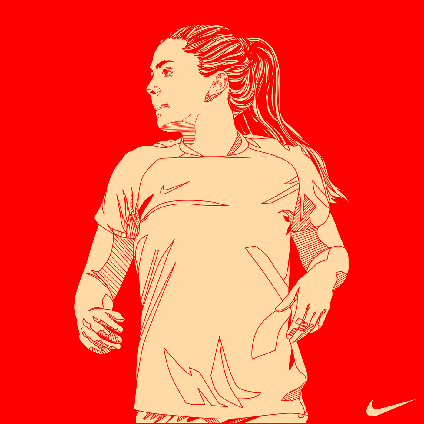 Nike ILLUSTRATION  vector design sports female poster art lines lineart