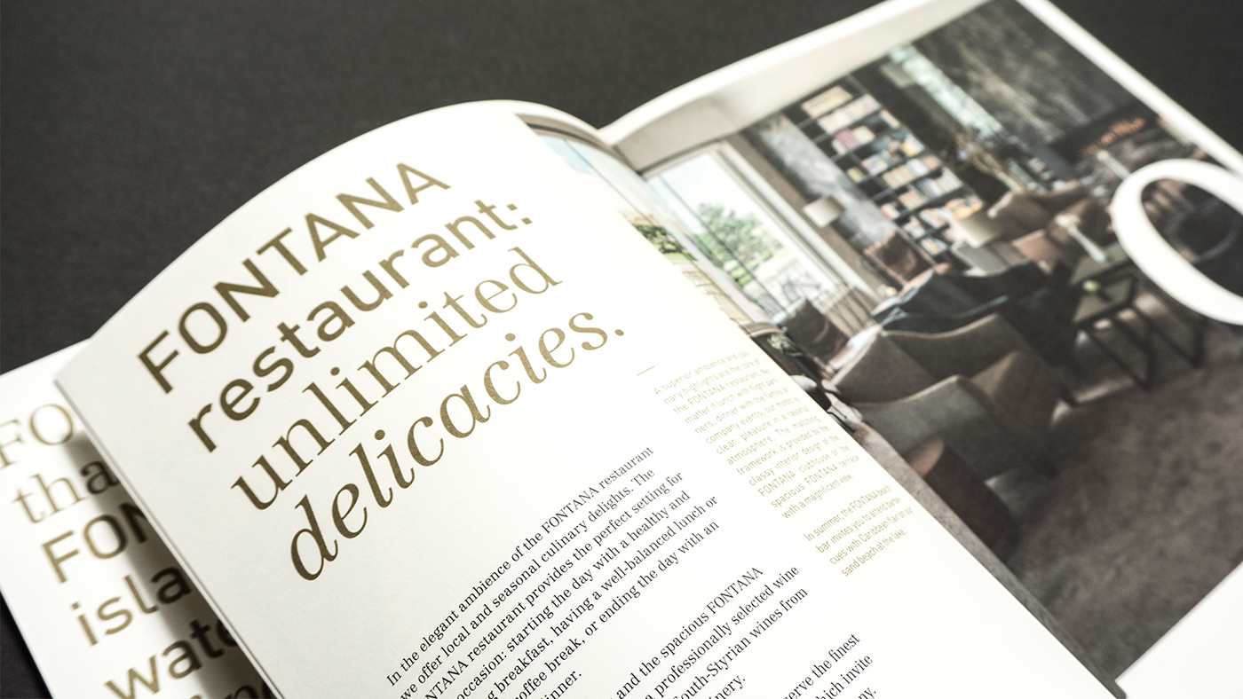 fontana golf restaurant studio bleifrei Producing printdesign editorial design  Corporate Wording corporate publishing