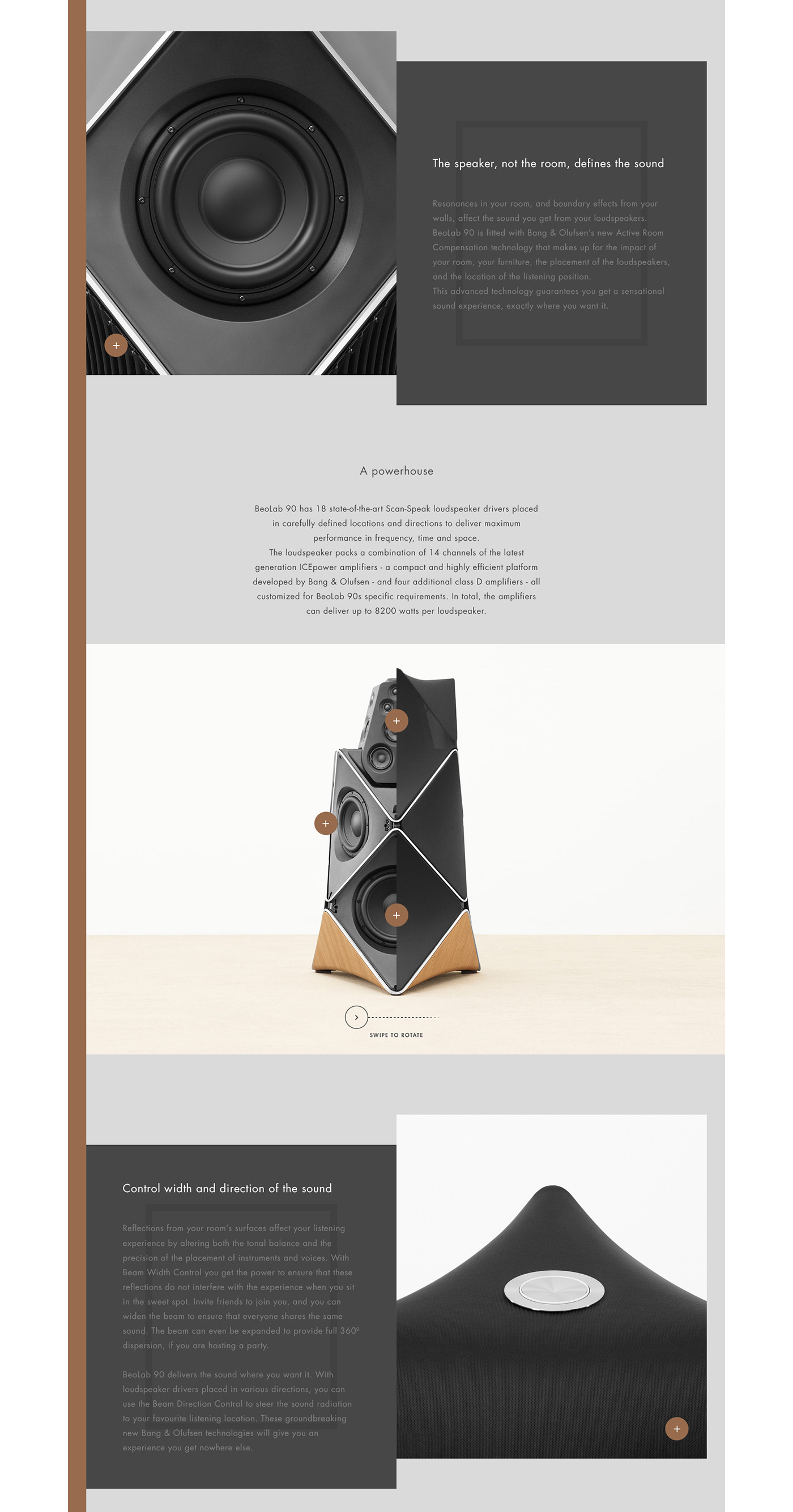 Bang & Olufsen web site design Technology loudspeaker television prototype headphones mobile Responsive