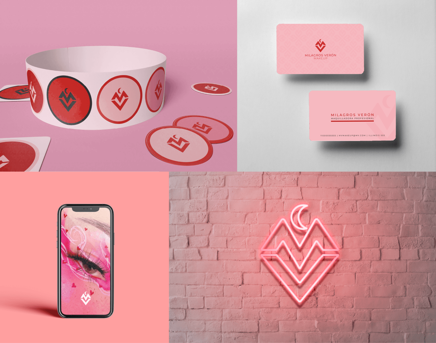 design marca brand makeup pink red logo graphic design  branding  Logotype
