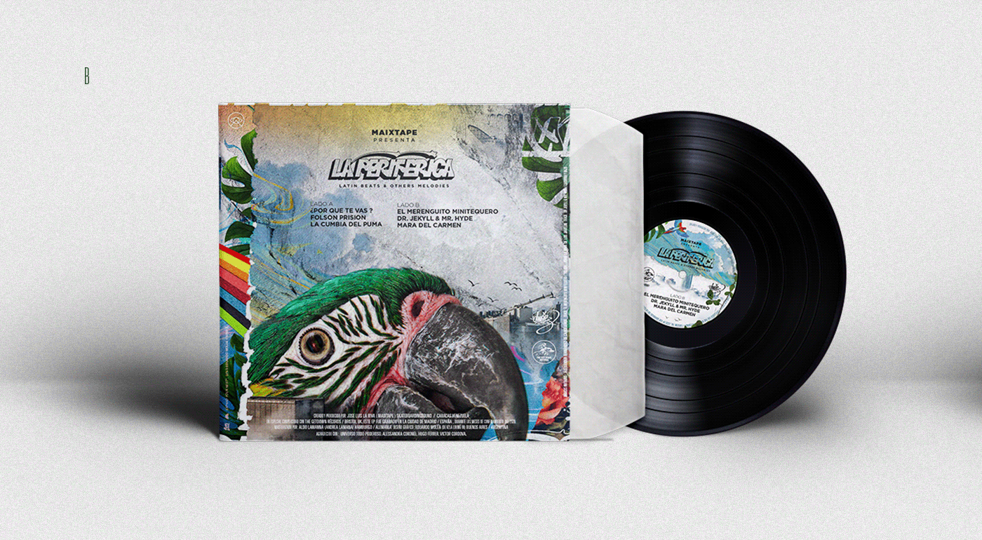 animals collage Cover Art design lp cover music musica parrot typography   vinyl record