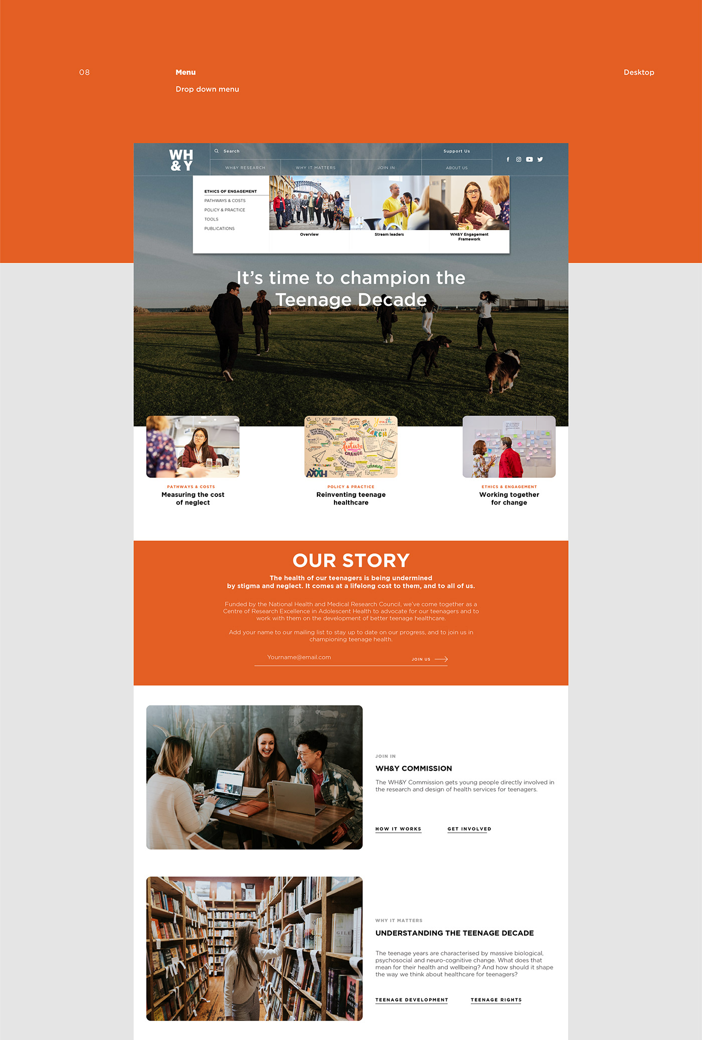 community Government Health orange Platform teenager Website WH&Y