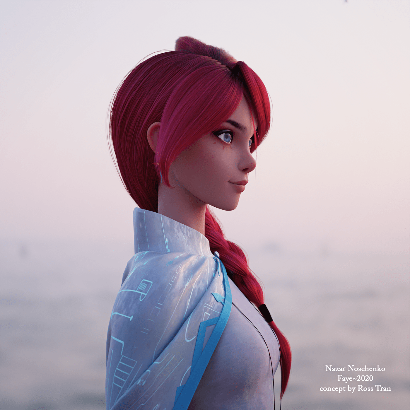 3D fantasy girl Magic   model redhead sci-fi sculpting 