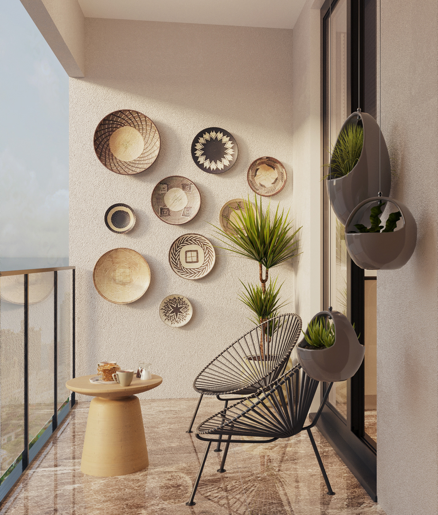 kitchen design balcony interior design  designer 3ds max corona daylight