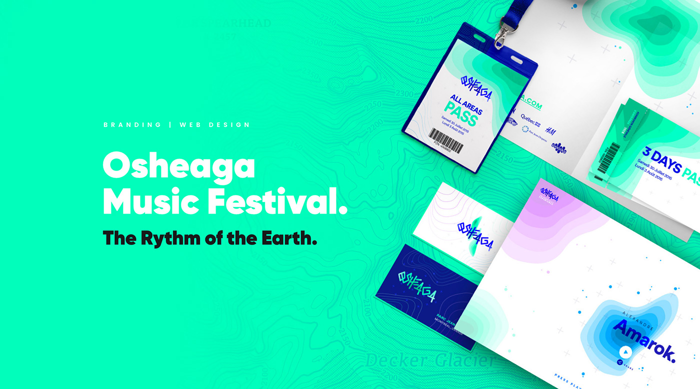 osheaga festival electro topography branding  wave Webdesign modular music