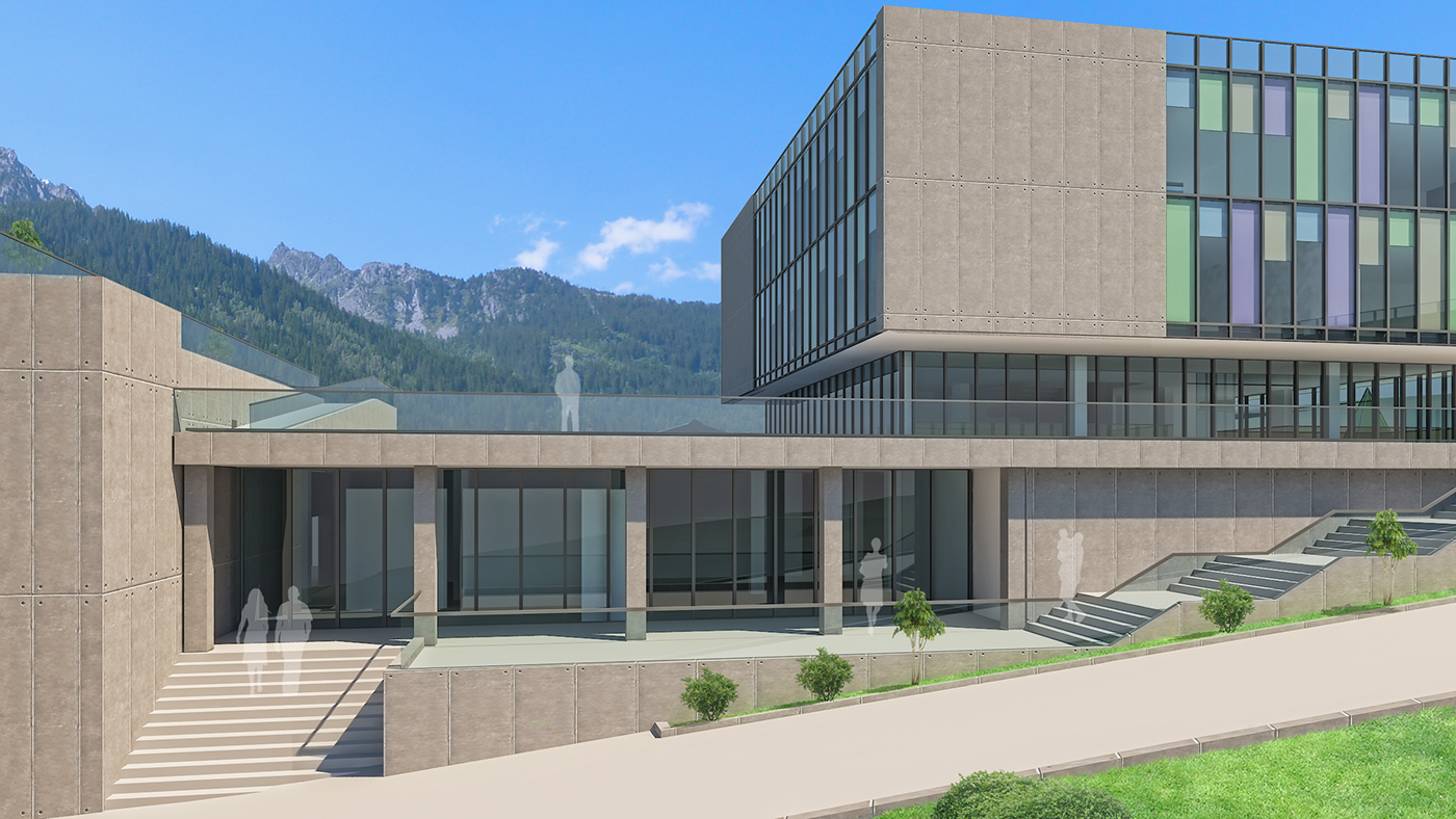 école Versegère school concours Switzerland mountains modern brut concrete