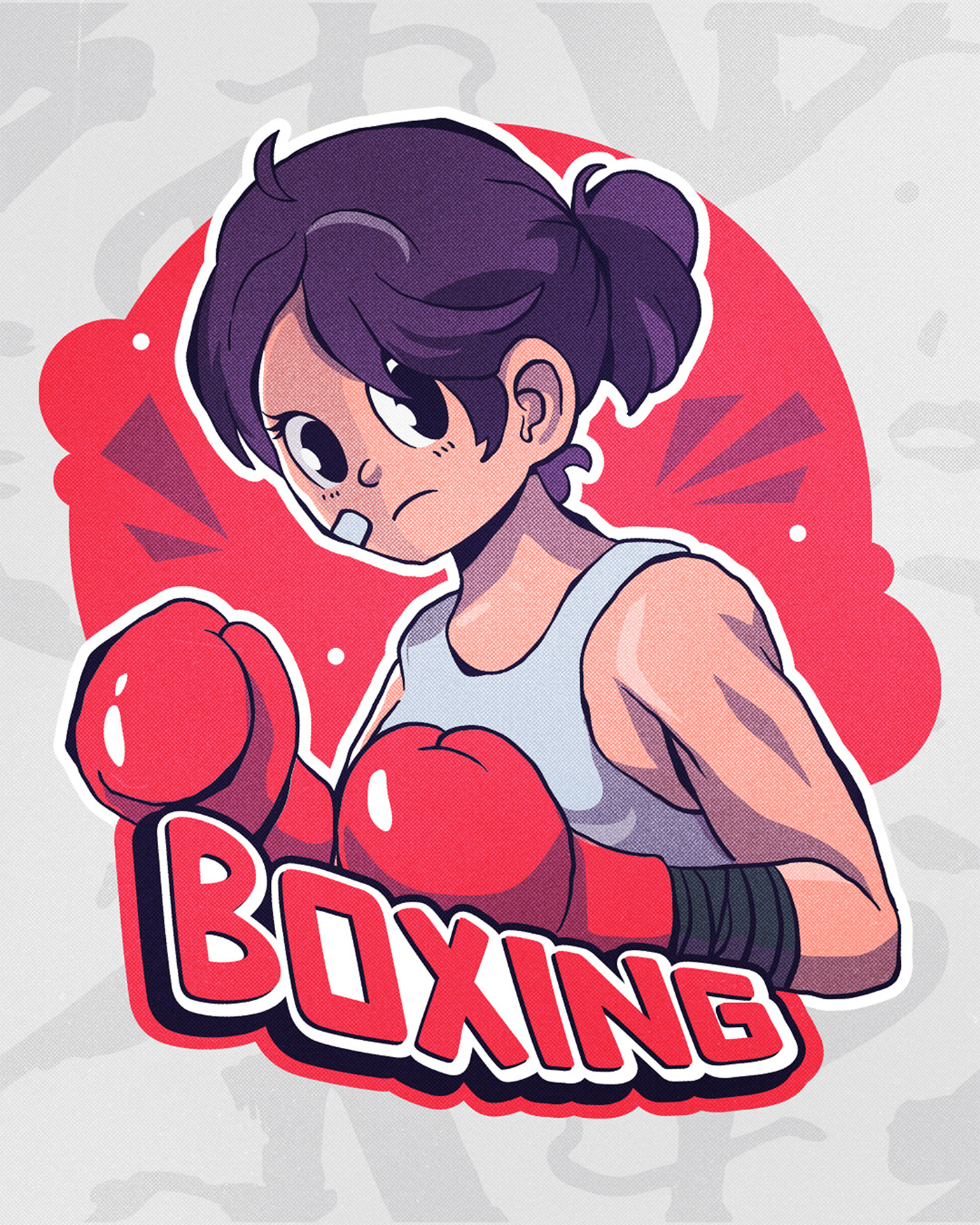 sports fighting Boxing battle ILLUSTRATION  Character design  Digital Art  artwork cartoon girl boxer