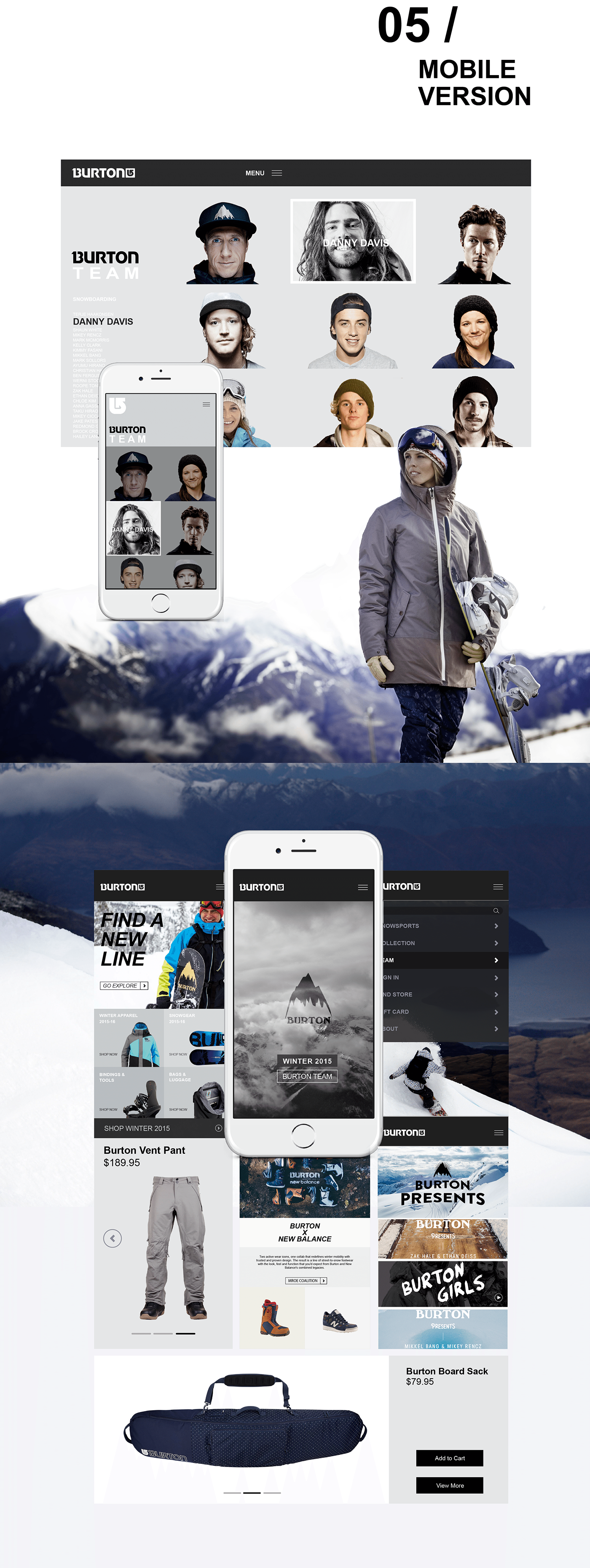 snowboard burton shop winter app Layout Icon moblie visual sports