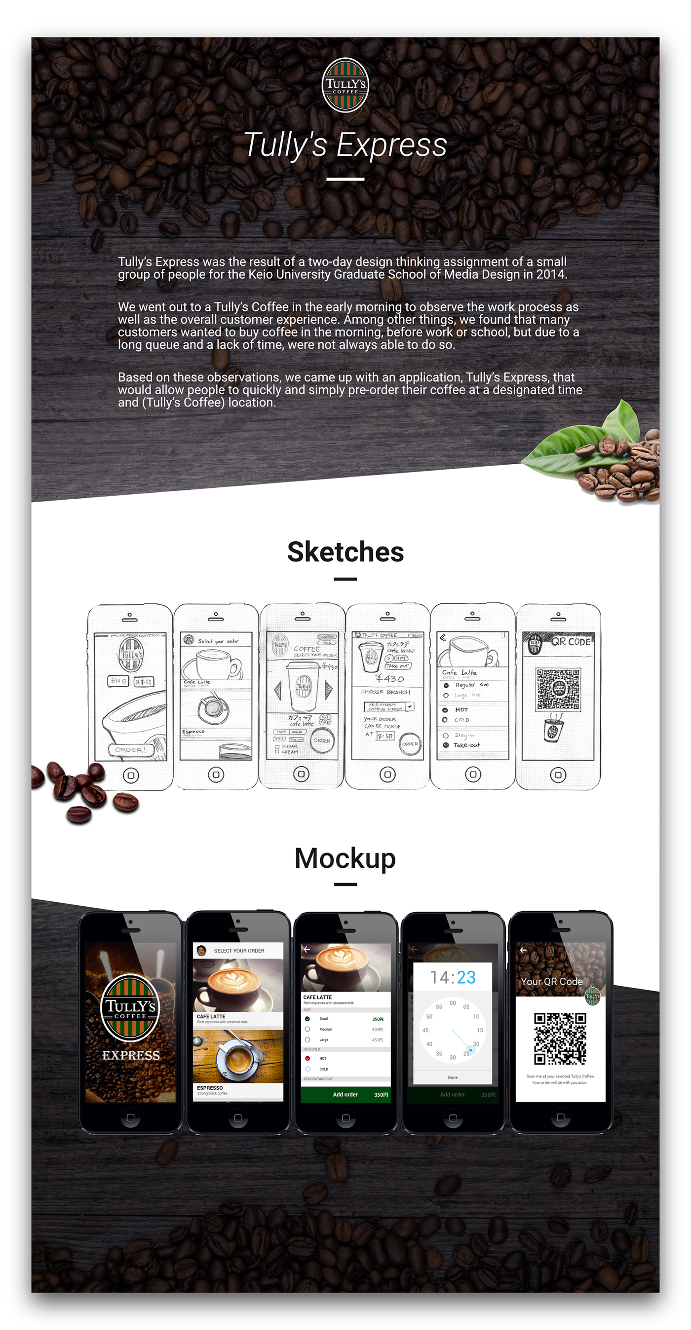 tully's Coffee cafe app experience design