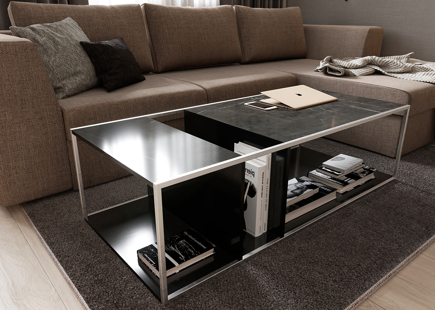 3D apartment CG contemporary coronarenderer interiordesign livingroom Minimalism modern visualisation