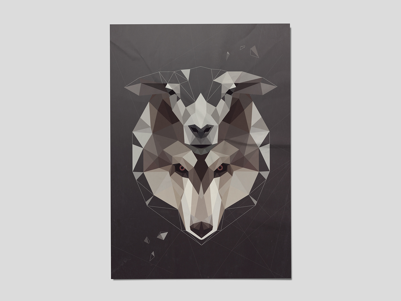 poster  wolf  sheep Cyberbullying  geometry