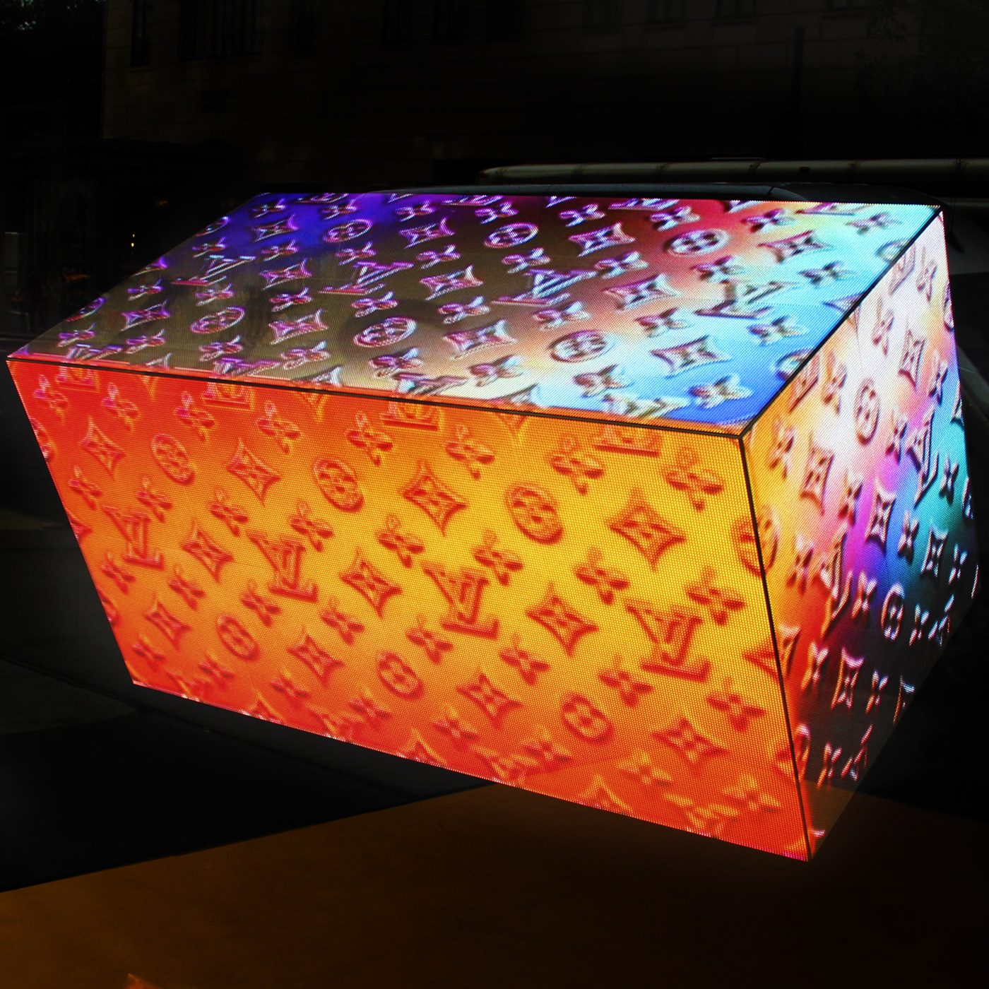 designer Fashion future installation led Louis vuitton LV robot visual art Window