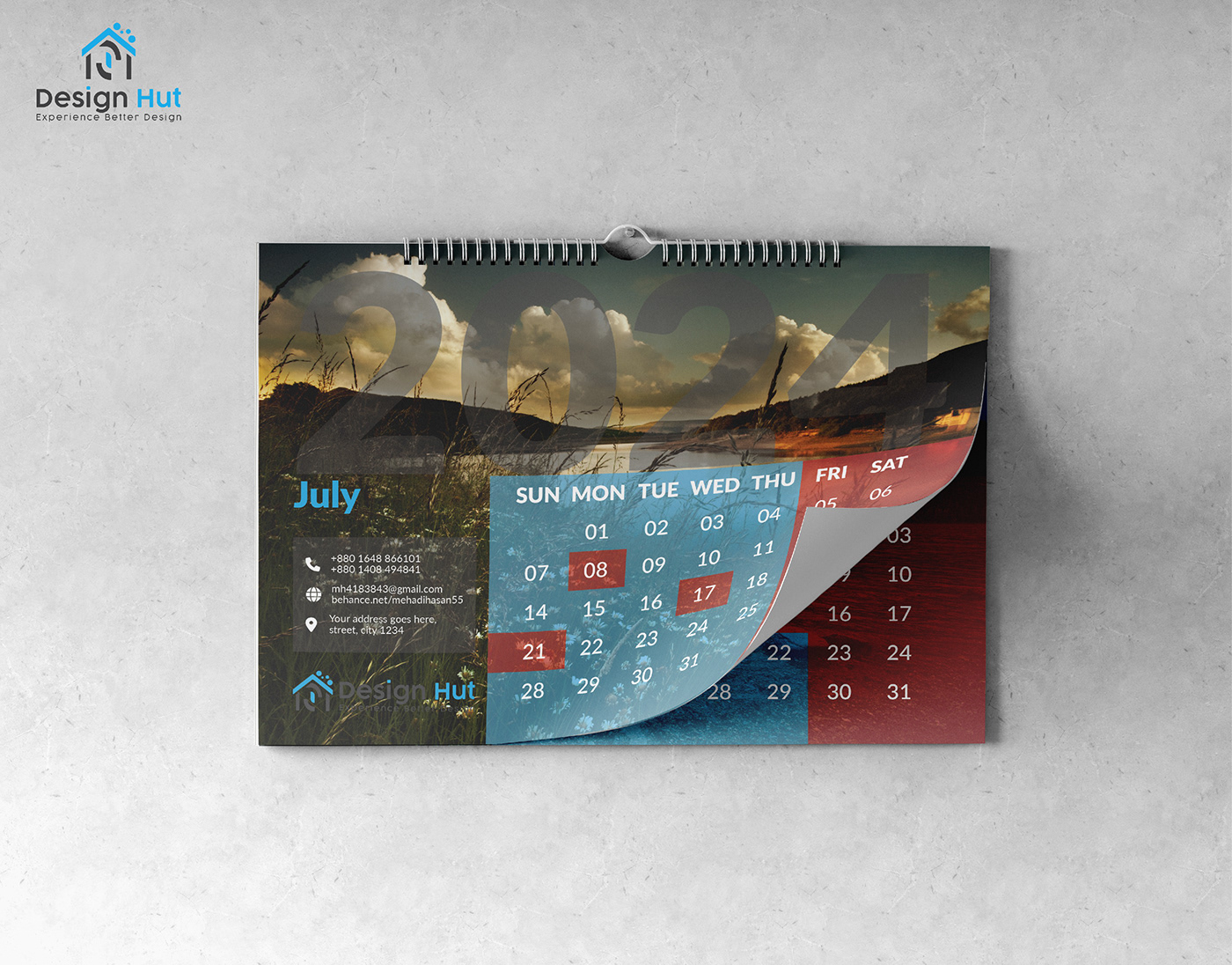 calendar calendar design calendar 2024 wall calender graphic design  Graphic Designer brand identity Dask calendar modern calendar simple calendar design