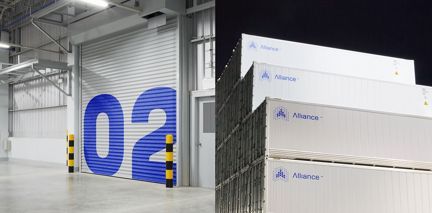 robots robotics alliance branding  modern factory industrial industry clean blue