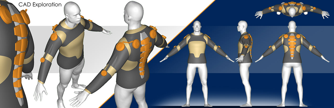 exosuit exoskeleton industrial design  bionic suit product design  Automotive design internship