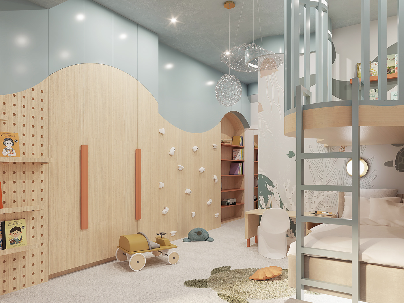 design interior design  visualization Render modern vray childroom kidsroom bedroom