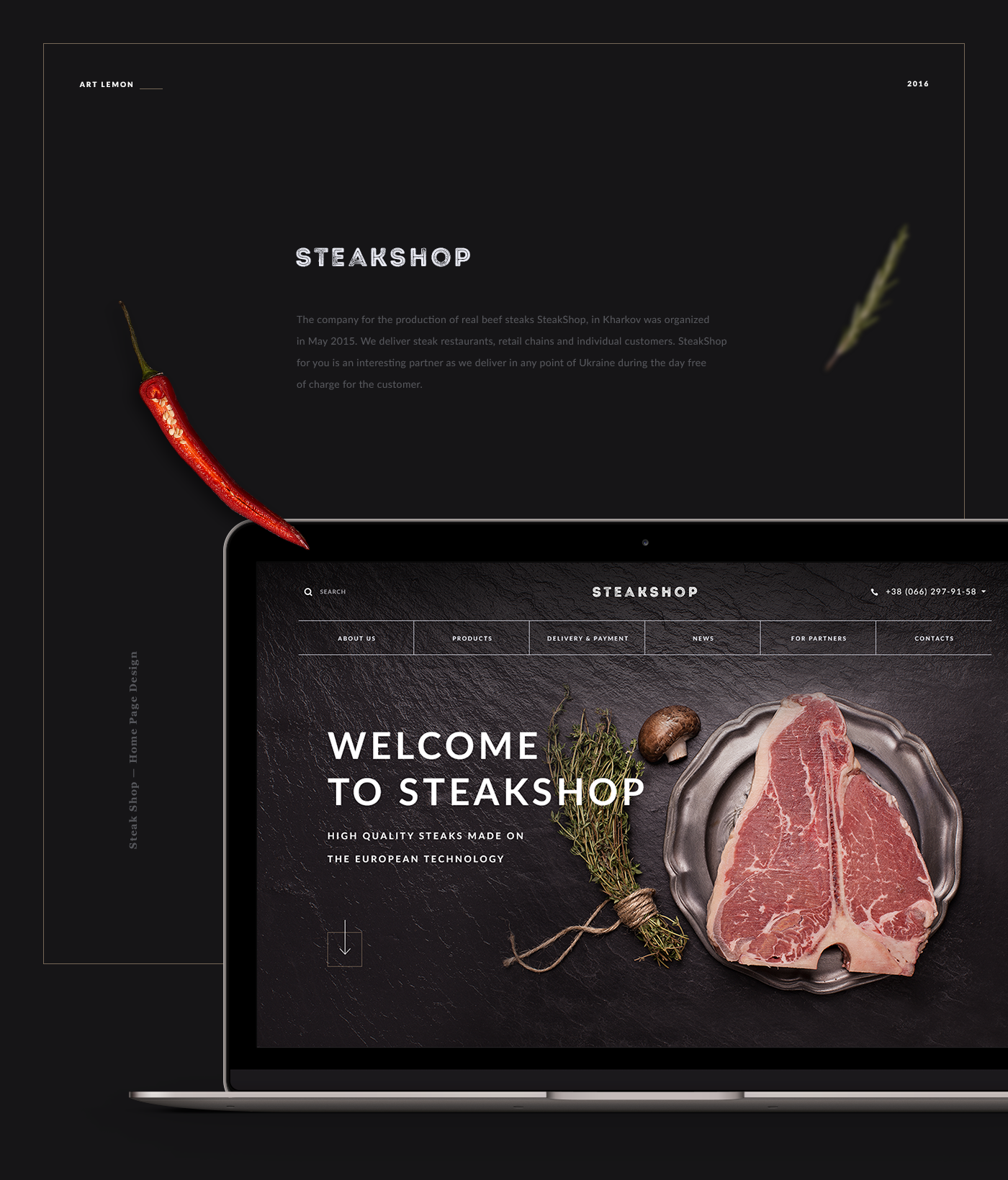 design UI ux wireframes Website site clean minimal photo meat
