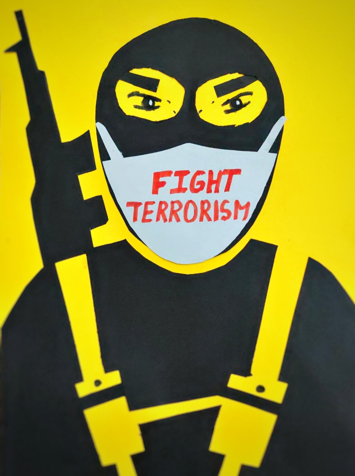 .=black anti terrorism art Digital Art  drawings graphic designing illustrations posters Terrorism yellow