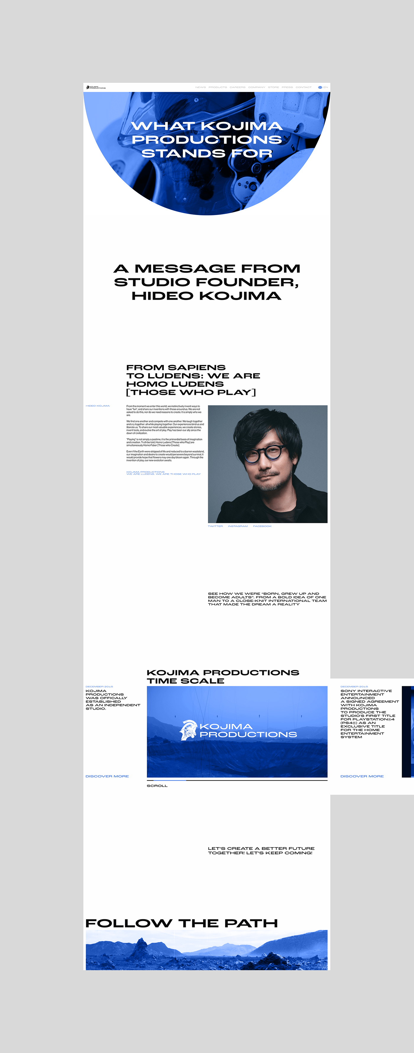 Death Stranding Kojima Productions mobile design redesign Responsive UI/UX Website Website Design