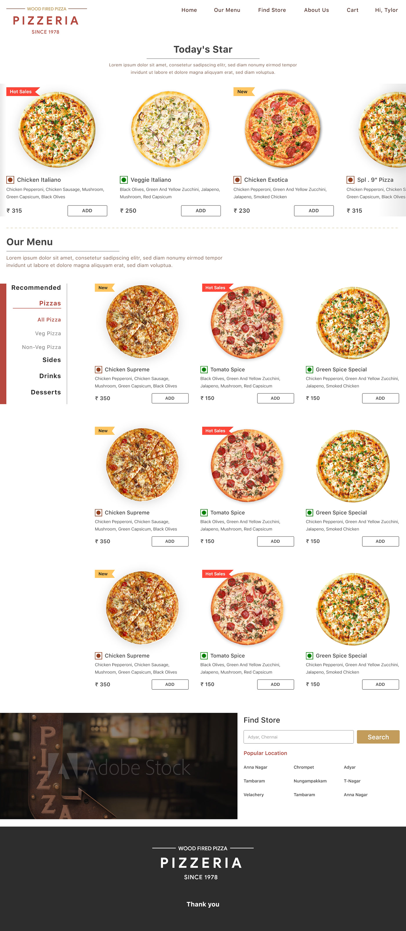 Web Design  package design  Web ui design Pizza product design  Interaction design  Website branding 