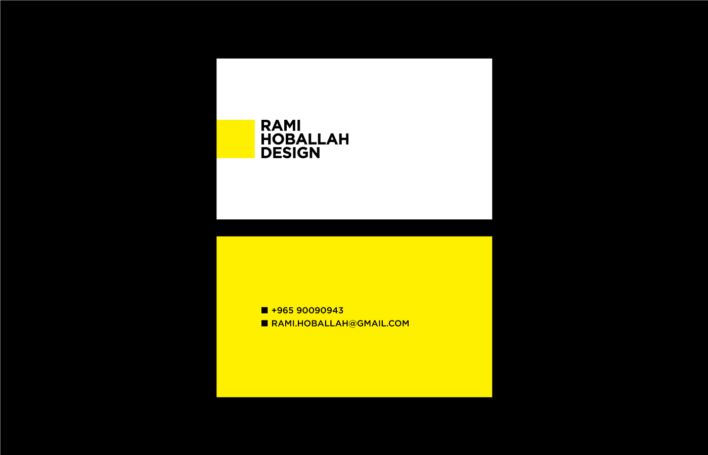 brand contrast creative design identity minimal Personal Identity square stationary yellow