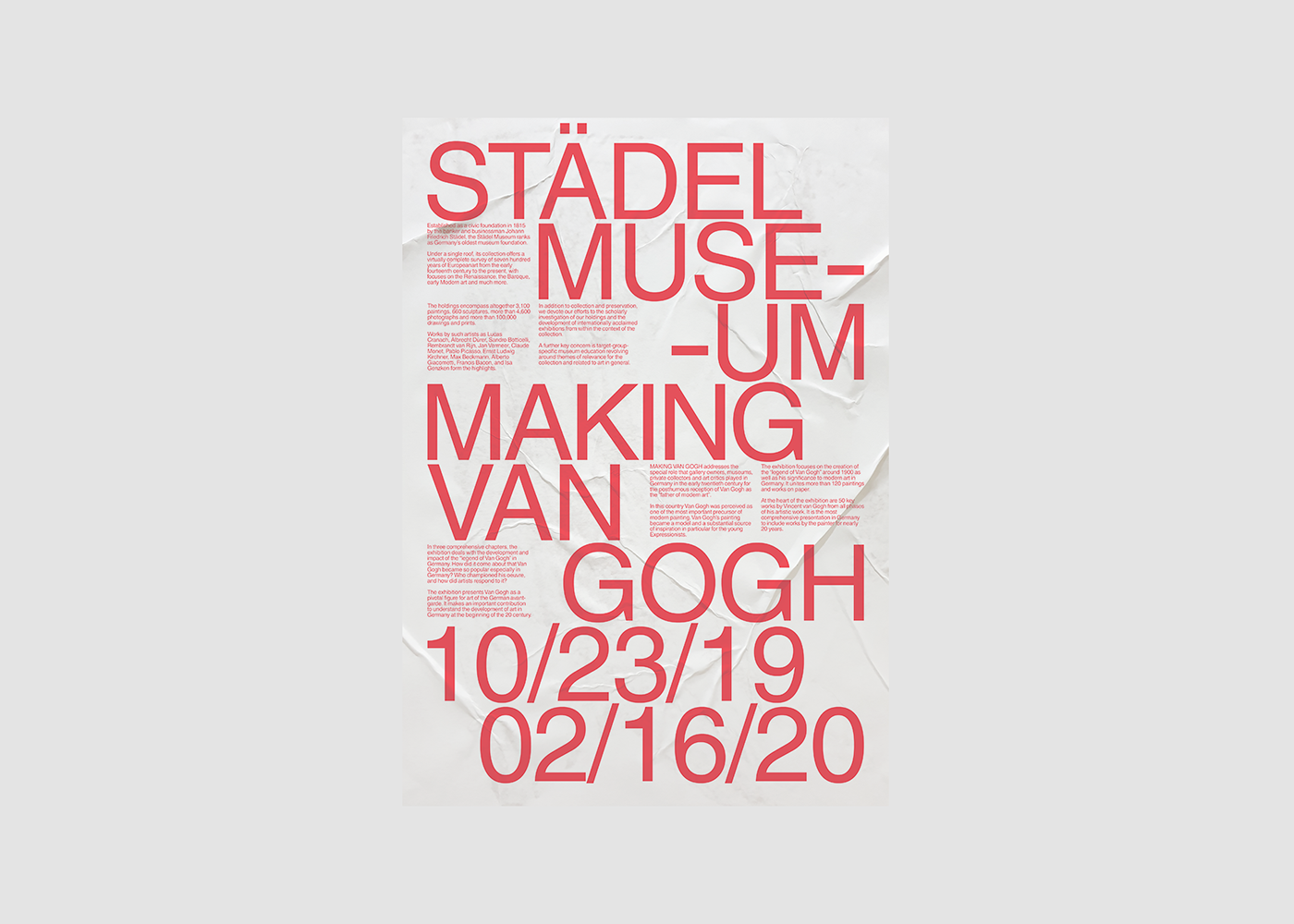 swiss poster Swiss Poster städel museum staedel museum van gogh