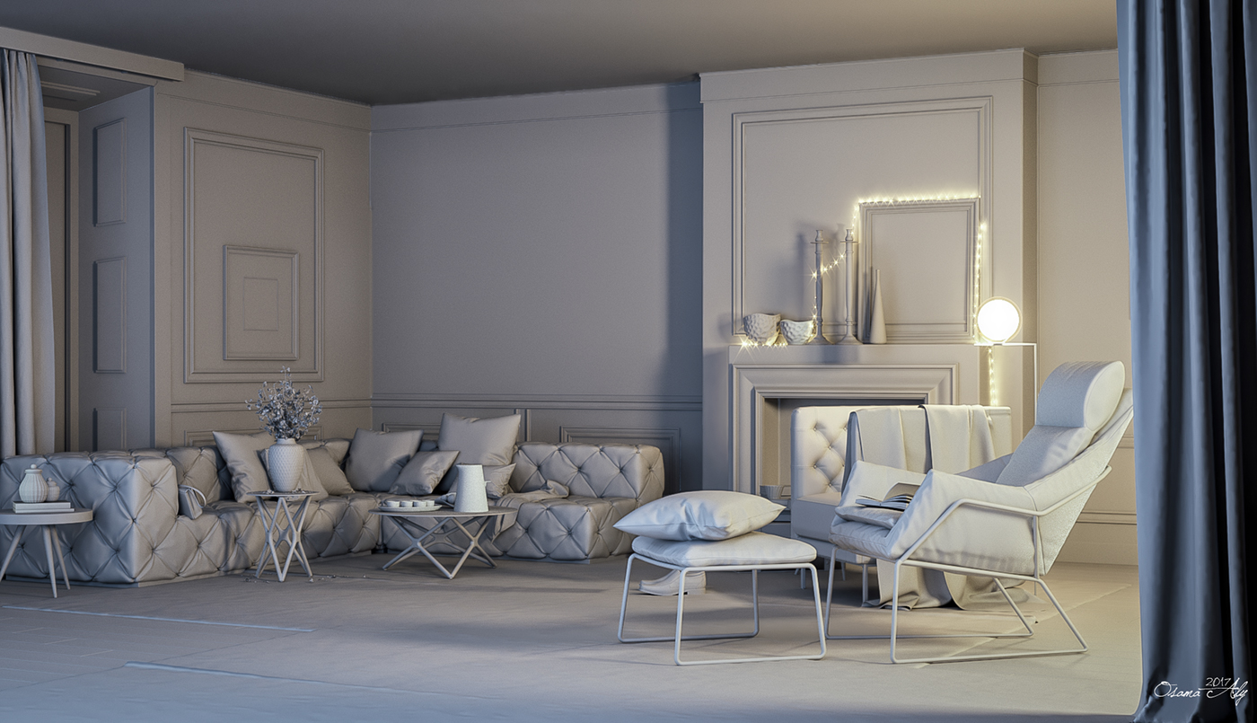 interior design  3ds max corona render  visualization rendering marvelous designer