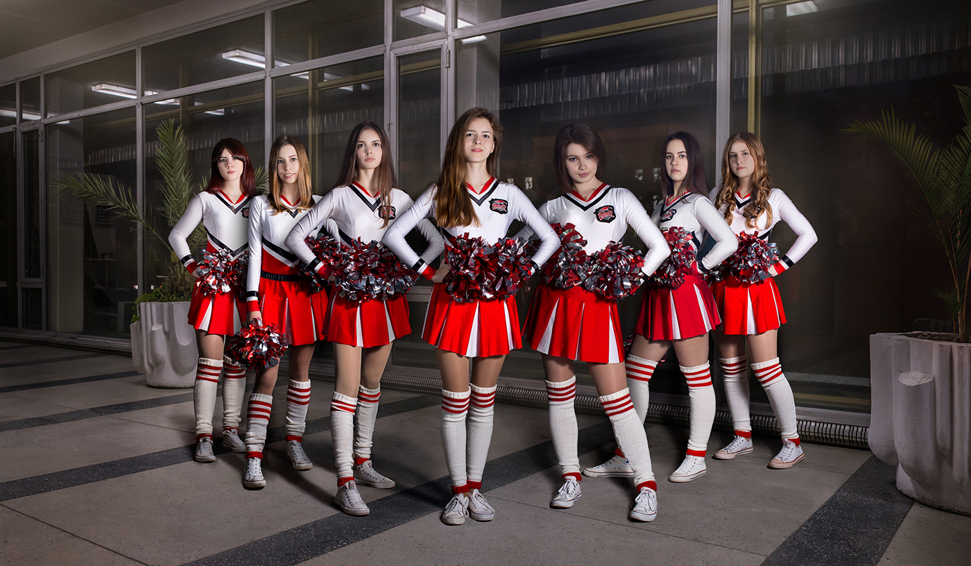 photo Photography  retouch hockey cheerleader pano