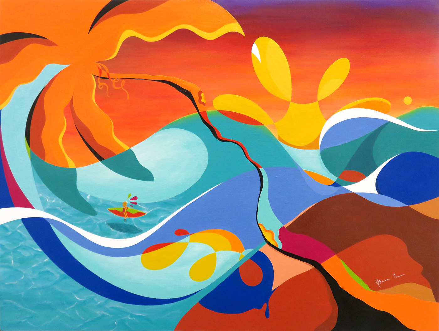 acrylic painting colors Digital Art  ILLUSTRATION  beach Surf havaianas kidlit new yorker Washington Post