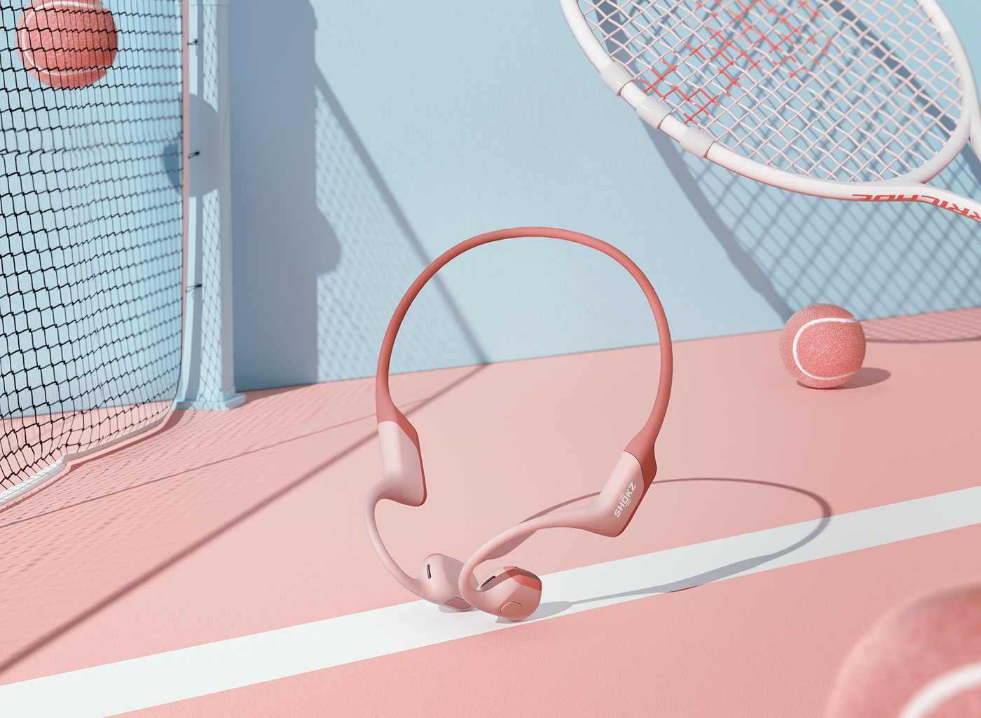 3D Bone conduction hearing CGI headphones headset music Render